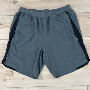Men's Gray and Black Athletic Shorts